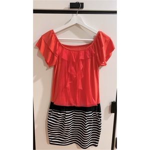 Vintage Hot Pink Striped Mini Dress